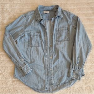 blue jean jacket button down